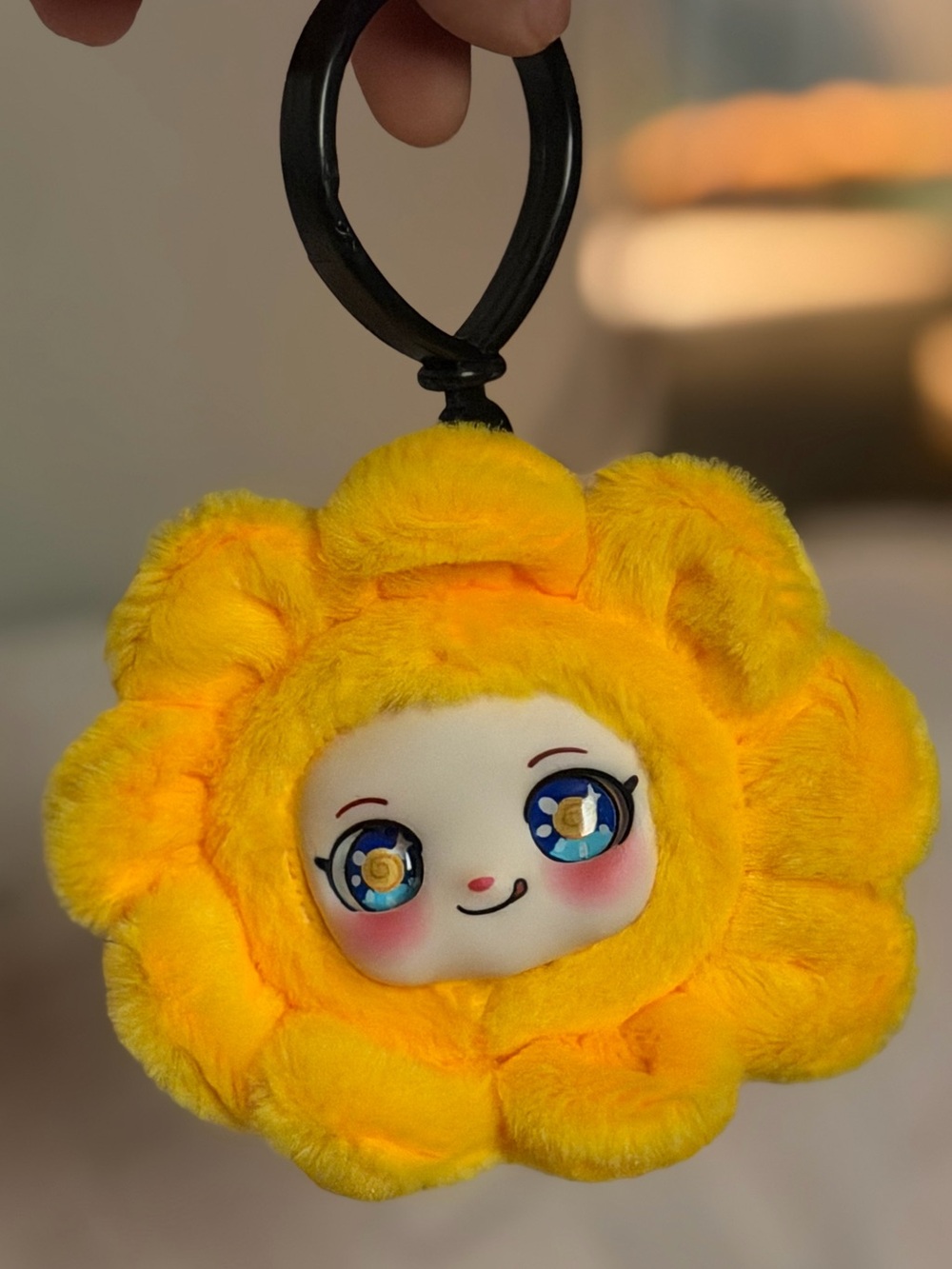 Cute Yellow Flower Plush Clip-On